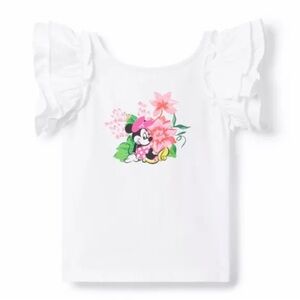 Janie and Jack X Disney Minnie Mouse tropical ruffle sleeve tee